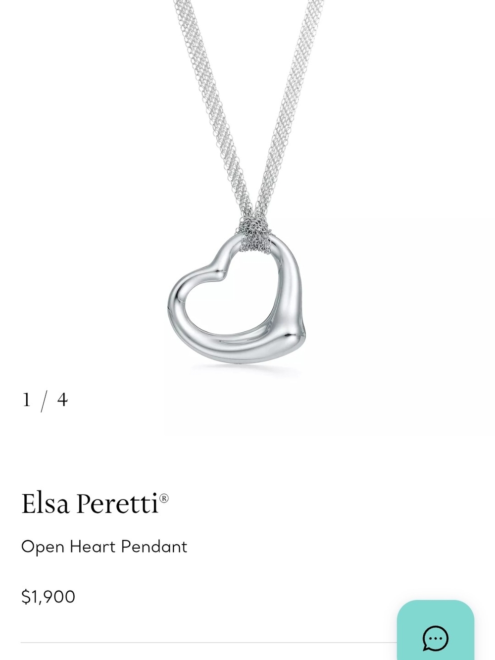 Tiffany & Co. Sterling Silver Open Heart Pendant Necklace with Signature Blue - Picture 7 of 8